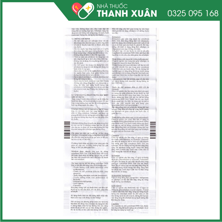 NifeHexal 30 LA điều trị đau thắt ngực, tăng huyết áp, hội chứng Raynaud